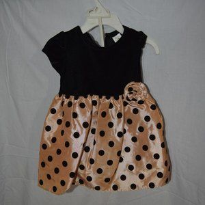 Black Gold Rosette Tulle Holiday Party Dress